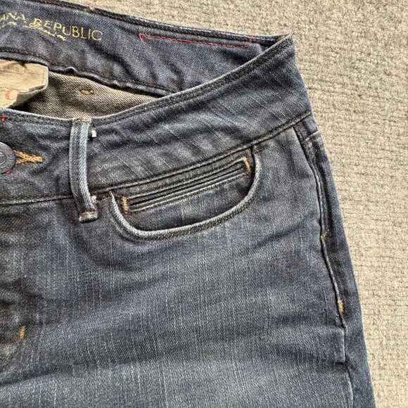 Banana Republic Jeans Womens 6‎ Blue Urban Boot Cut 32” inseam Low Rise Causal - Picture 6 of 14